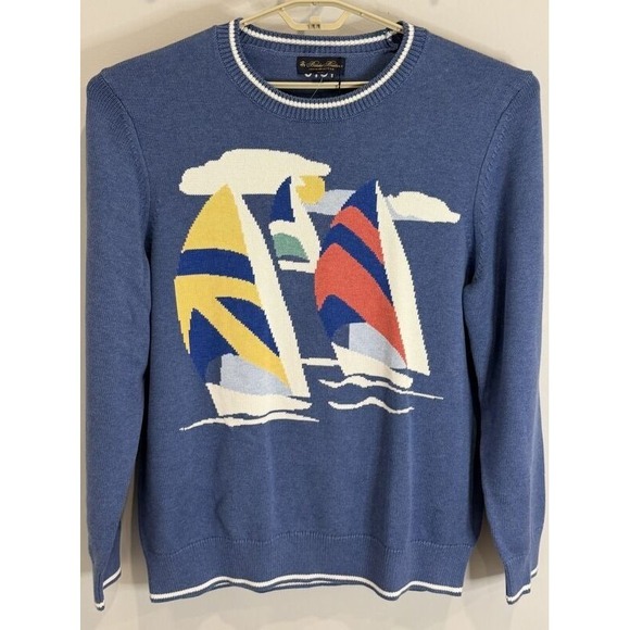 Brooks Brothers Other - Brooks Brothers Supima Collection Mens Light Blue Sweater Sailboat New XXL